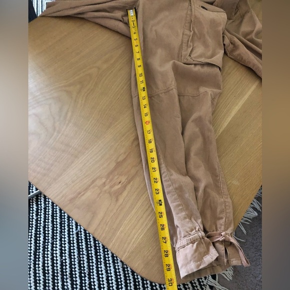 Vintage Tan Corduroy Long sleeve Jumpsuit, Cargo style & ruffle hem•••Jeanology - Picture 13 of 15